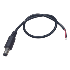 Cable con Conector Macho (Pigtail)  | Forro negro | Alimentación para Vcc con Puntas Libres / Polarizado / Largo 22 cm (8.66 Pulgadas) / Calibre 22AWG.