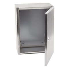 Gabinete de Acero Inoxidable IP66 Uso en Intemperie (300 x 400 x 200 mm) con Placa Interna Galvanizada.