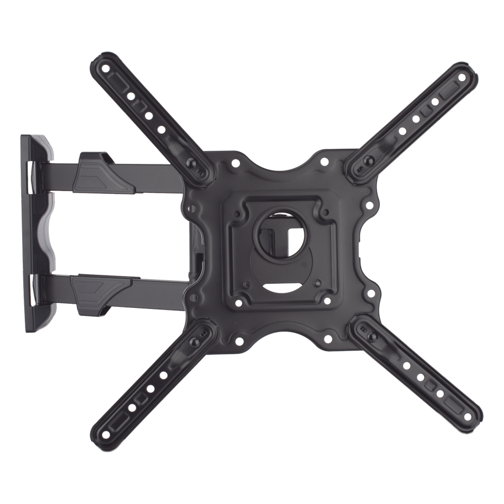 Montaje de Pared Articulado P4-NB / Pantallas de 32" a 55" / VESA 100x100 a 400x400 mm / Carga 27.2 kg (60 lbs) / Inclinación +8° a -5° / Giro 180° / Distancia de Pared 5 a 40 cm / Acero