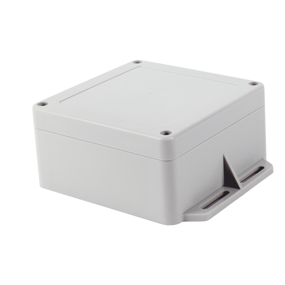 Gabinete Plástico Gris para Exterior (IP65) de 120 x 120 x 60 mm Cierre por Tornillos.