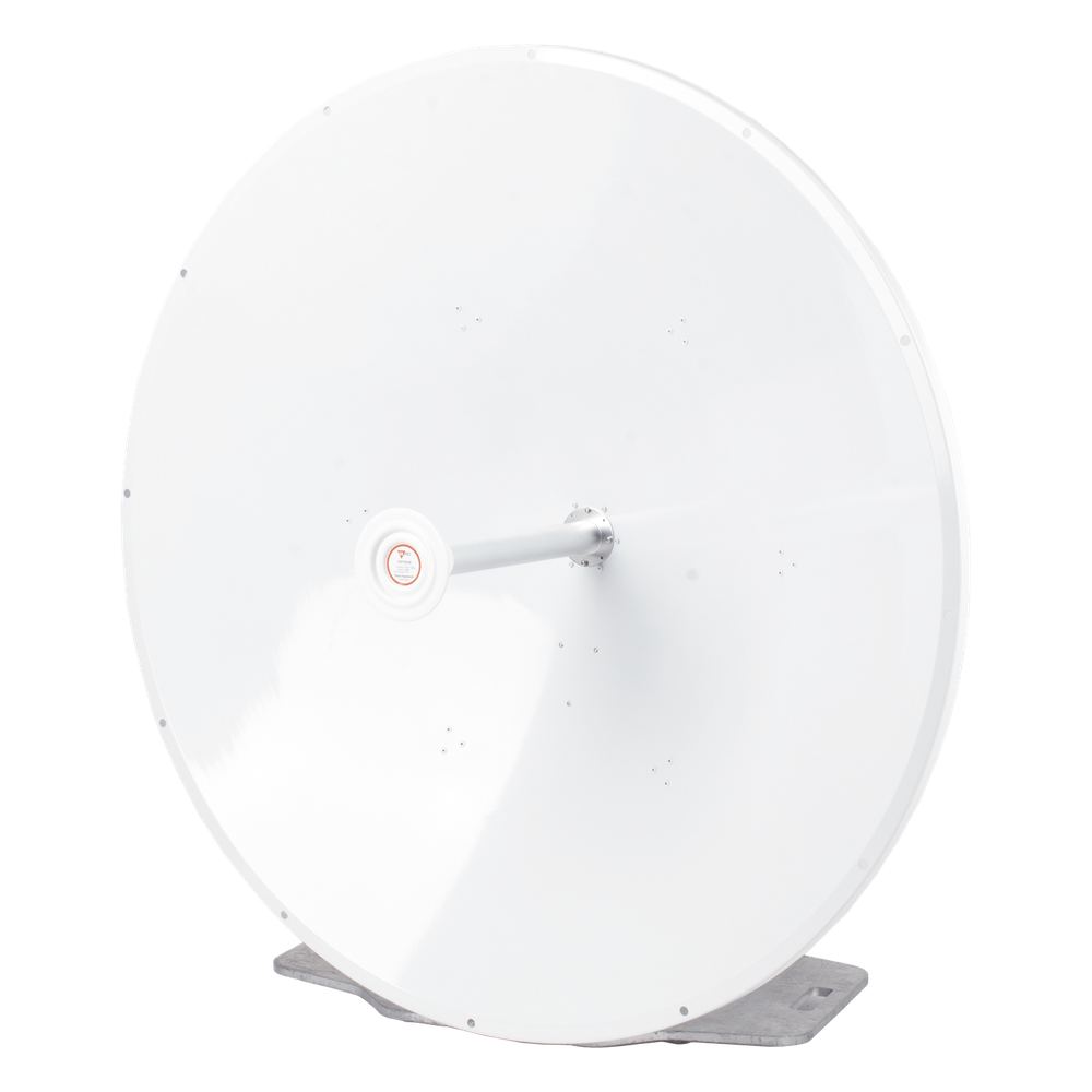 Antena direccional de 4 ft, 5.1 a 7.125 GHz, Ganancia 36 dBi, Conectores RP-SMA Hembra, Polarización doble, incluye montaje para torre o mástil