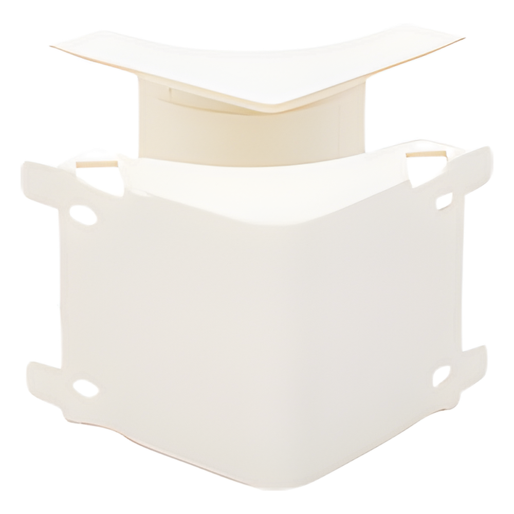 Esquinero interior, para uso con canaleta T45, Material PVC Rígido, Color Blanco Mate