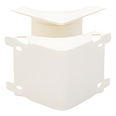 Esquinero interior, para uso con canaleta T45, Material PVC Rígido, Color Blanco Mate