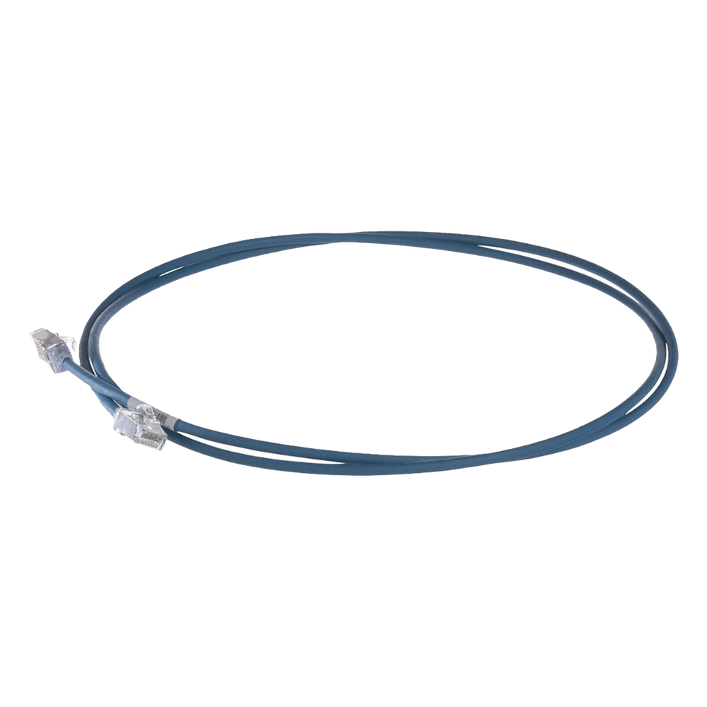 Patch Cord Cat6A, Diametro Reducido 28 AWG, Blindado S/FTP, CM/LS0H, 3 Metros, Color Azul
