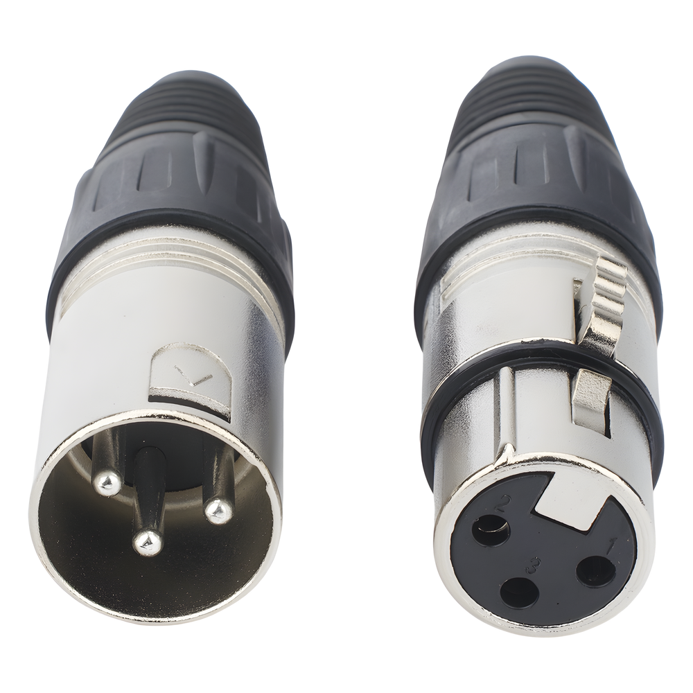 Kit Conector XLR Hembra + XLR Macho | Ideal para Conexiones de Micrófonos, Mezcladoras | Equipo de Audio Profesional