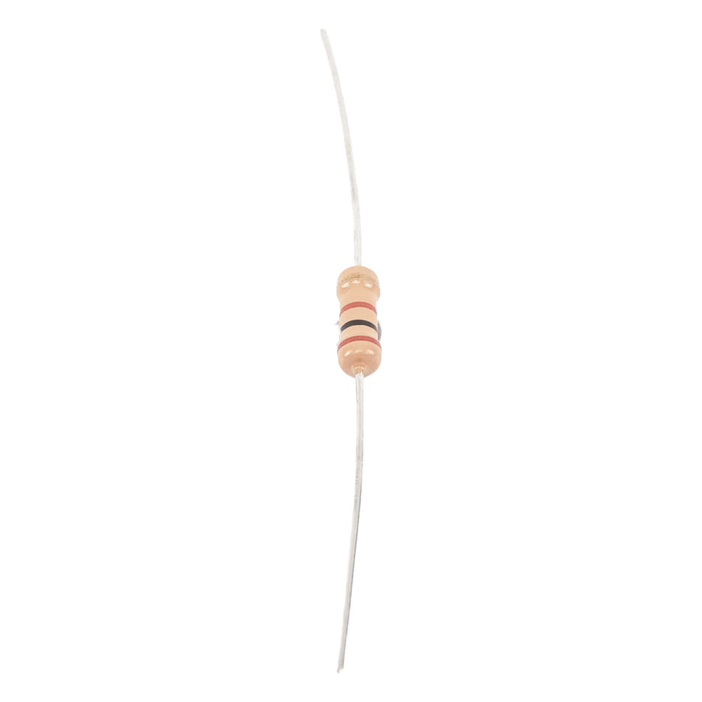 Resistencia de 2 k Ohm 1/2 Watt, 5% Axial, Película de Carbón.