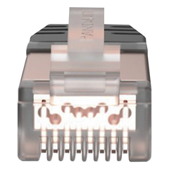 Plug RJ45 Cat6A Blindado, Para Cable Calibre 23-24 AWG, Chapado en Oro de 50 Micras, Paquete de 100 Piezas