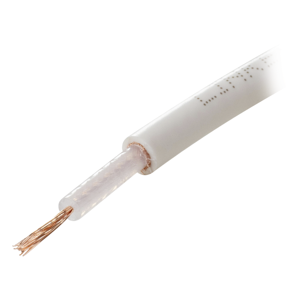 Carrete de 100 Metros (328.08 Pies) de Cable Tipo RG58AU, con Forro Blanco