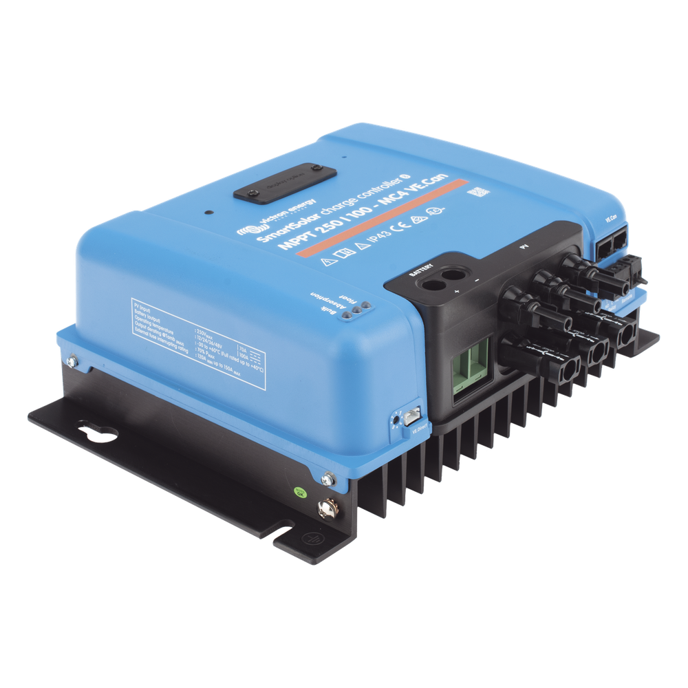 SmartSolar MPPT 250/100-MC4. Controlador Solar MPPT 100A, Voltaje: 48 Vcc. Para uso con Inv. Cargadores Victron