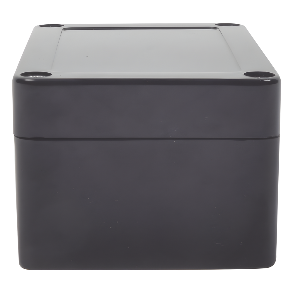 Gabinete Plástico Negro para Exterior (IP65) de 100 x 68 x 50 mm Cierre por Tornillos.