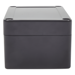 Gabinete Plástico Negro para Exterior (IP65) de 100 x 68 x 50 mm Cierre por Tornillos.