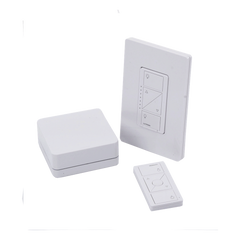 Kit de inicio Caseta Wireless con hub Smart Bridge, atenuador de pared, control Pico y placa Claro para controlar la iluminación desde la app Lutron