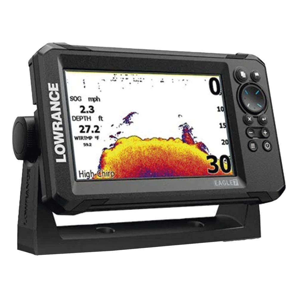Eagle-7 ecosonda en pantalla horizontal IPS de 7 pulgadas, incluye transductor skimmer 50/200 kHz
