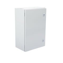 Gabinete de Acero IP66 Uso en Intemperie (400 x 600 x 250 mm) con Placa Trasera Interior Metálica y Compuerta Inferior Atornillable (Incluye Chapa y Llave T).