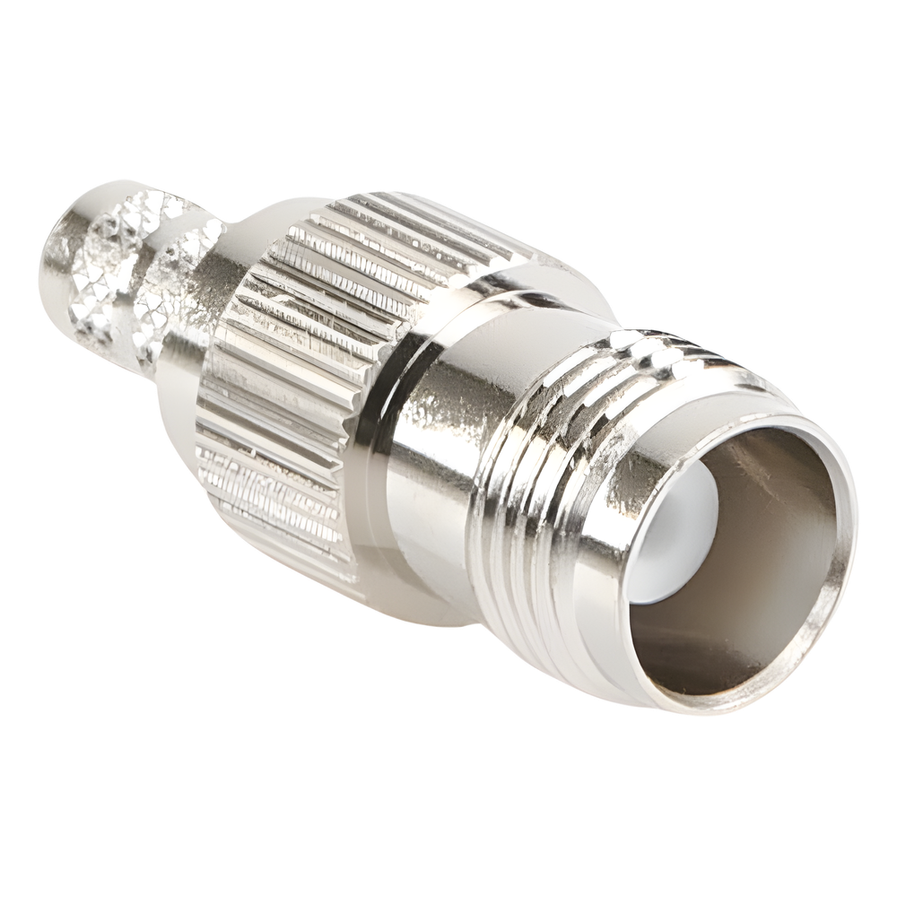 Conector TNC Hembra de Anillo Plegable para Cables RG-8/X, LMR-240, Grupo X, Níquel/ Oro/ Delrin.