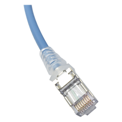 Patch Cord Skinny Cat6A Blindado S/FTP, 2.13 Metros (7 Pies), Diámetro Reducido 28 AWG, Color Azul