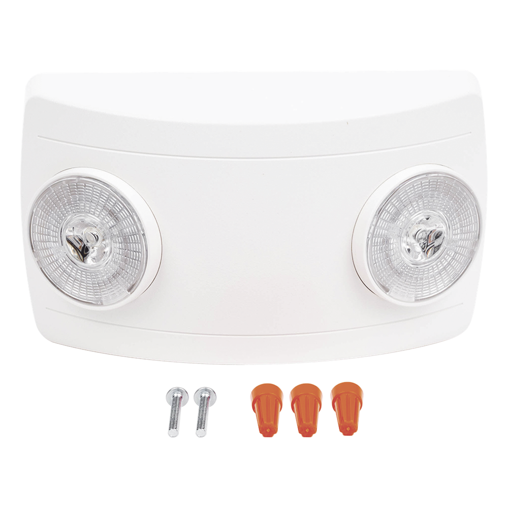 Luz de Emergencia LED / Doble LED 1W 150 lúmenes / Batería Ni-Cd 3.6V 900mAh / 90 min Autonomía / Voltaje Universal 127-240 VAC / UL 5VA / Blanco