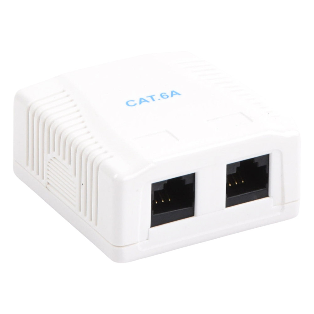 Caja de Pared con 2 Puertos, Incluye 2 Jacks UTP Cat6A