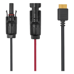 Cable 2.5 m, Negro, Calibre 12 AWG con Terminales MC4 Macho y Hebra para Terminal XT60