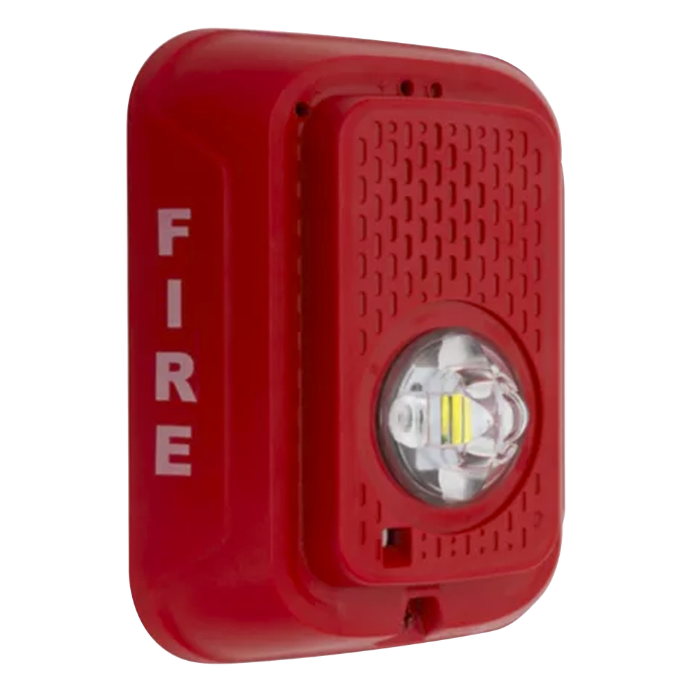 Lámpara estroboscópica LED para pared, 24 Vcd, candela seleccionable hasta 185 cd, sin sirena, color rojo