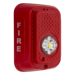 Lámpara estroboscópica LED para pared, 24 Vcd, candela seleccionable hasta 185 cd, sin sirena, color rojo