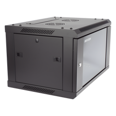 Gabinete para Montaje en Pared - Piso / Puerta de Cristal Templado / Cuerpo Fijo / 6 Unidades de Rack / 19" / Fabricado en Acero