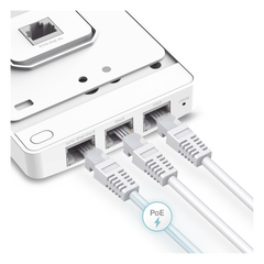 Punto de acceso Omada /  Doble Banda AC1200 MU-MIMO / Diseño para Pared con 3 Puertos Adicionales / Configuruación por Controlador o Stand-Alone / Alimentación PoE af/at