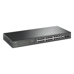 Switch PoE Administrable 24 puertos 10/100/1000 Mbps / 2 puertos SFP / 24 puertos PoE af/at / Presupuesto PoE 250W /