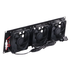 Kit de 3 Ventilador 110 Vca (12 x 12 cm) con Clavija 5-15P. Para instalación en Postes Rack