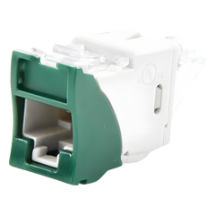 Jack Ultramax Cat6, UTP, Montaje Híbrido en Placa de Pared (Plano y Angulado), Color Verde, Punch Down