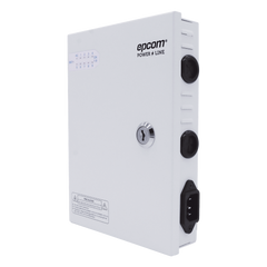 Fuente |  11-15 V |  9 canales | 16 A |  Compatible con cámaras 4K | Alta tecnología en seguridad | Doble ventilador | Hasta 1.8 Amperes por Salida | Filtro de ruido por canal | Diseño de alta gama.