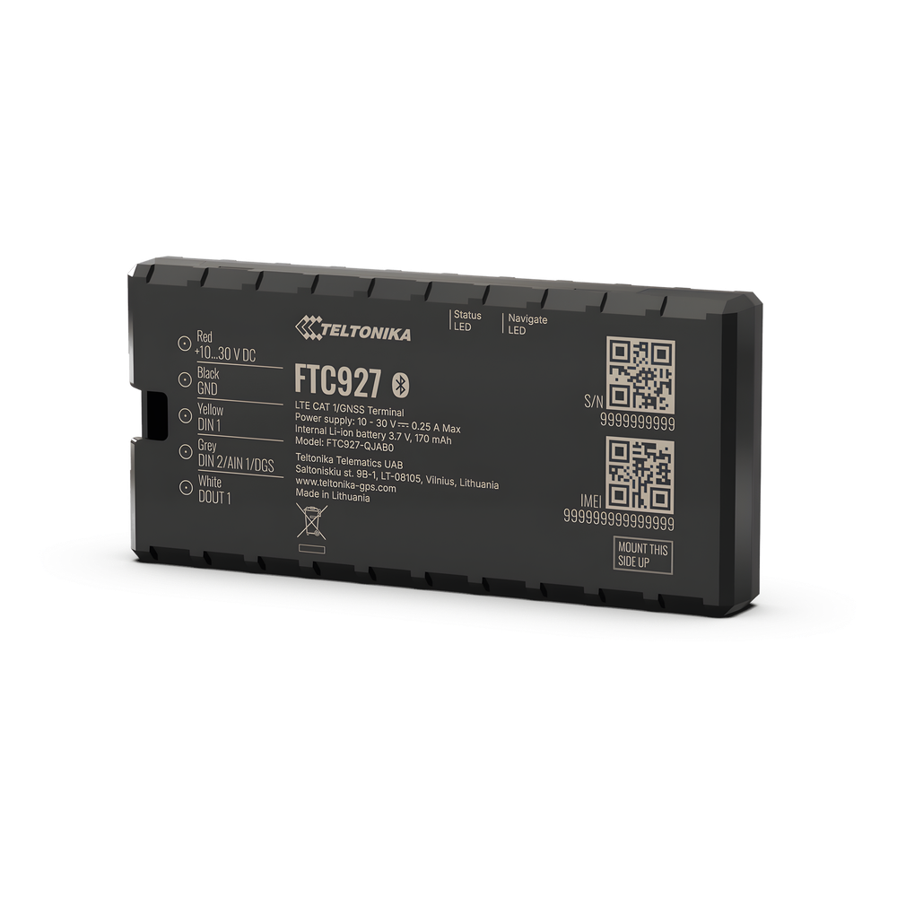 Rastreador GPS Vehicular 4G LTE Cat 1 / Precisión GNSS Mejorada / Dead Reckoning / Bluetooth® 5.4 LE / Detección de Jammer y Bloqueo Remoto / Compatibilidad con Beacons y Eye Sensor / Batería de Respaldo 170 mAh