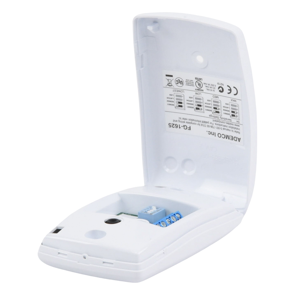 Detector de rotura de cristal cableado con sensibilidad ajustable en 4 niveles