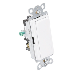 Apagador de pared Claro de 3 vías tipo paleta, 15 A, 120/277 V, para cargas generales de iluminación y motores, color blanco brillante