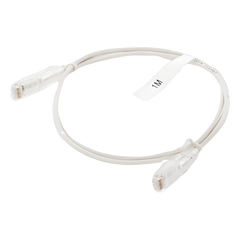 Cable de Parcheo Slim UTP Cat6 - 1 Metro (3.28 Pies), Blanco, Diámetro Reducido (28 AWG)