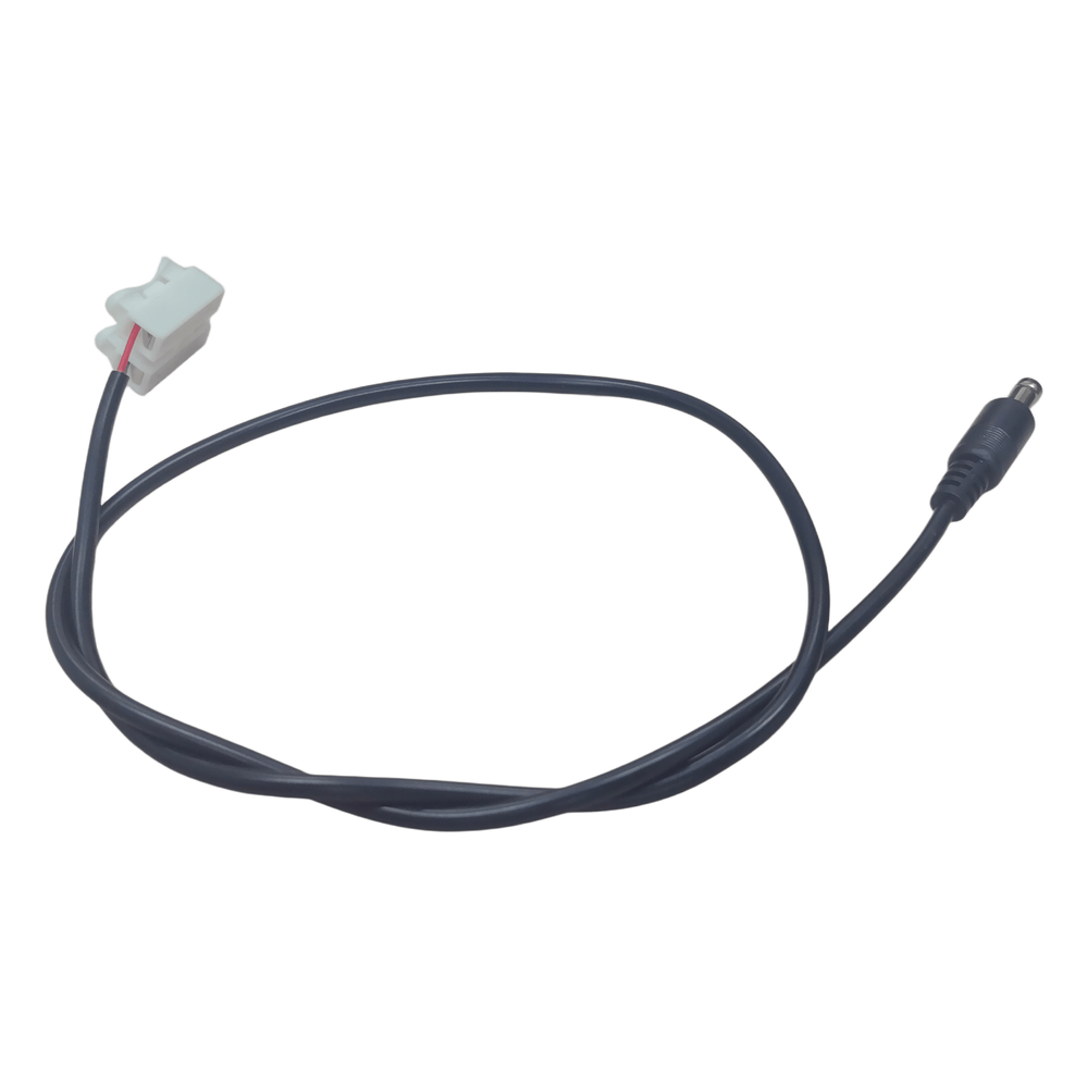 Cable con Conector Macho (Pigtail) | Forro Negro | Terminal Blanca | Alimentación para Vcc con Puntas Libres | Polarizado | Largo 22 cm ( 8.66 Pulgadas)  | Calibre 22AWG.