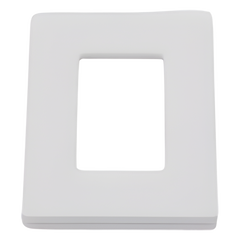 Placa de pared sin tornillos visibles de 1 espacio (1 gang), acabado satinado color Snow, para atenuadores y controles Lutron de apertura estilo designer