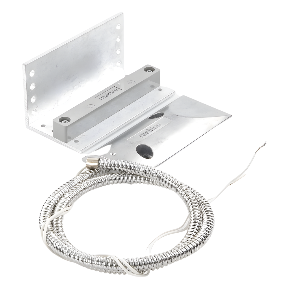 Contacto magnético de uso rudo con soporte ajustable en L y cable blindado, para puertas industriales y de cortina