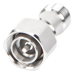 Adaptador en Línea de Conector 4.3-10 Macho a N Hembra, Bronce Blanco/ Plata/ Teflón.