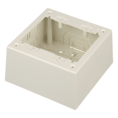 Caja de Pared Superficial Doble, con Divisor Opcional, Uso Universal con Placas de Pared, Color Blanco Mate