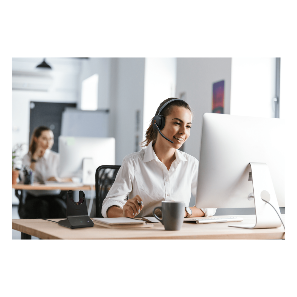 Auriculares estéreo Yealink WH68 edición MS/ Base DECT y auriculares con Bluetooth integrado/ Cancelación activa de ruido/ Triple conexión