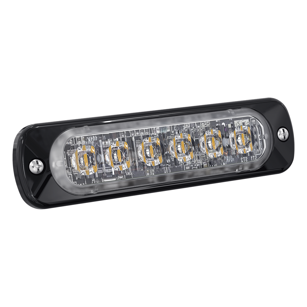 Luz Auxiliar de 6 LED, Rojo, Lente Transparente, SAE