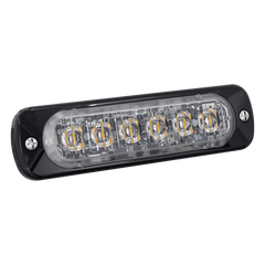 Luz Auxiliar de 6 LED, Rojo, Lente Transparente, SAE