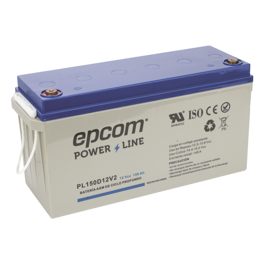 Batería AGM-VRLA Ciclo Profundo / 12 Vcc / 150 Ah / Carcasa UL94-HB / Terminales T5 / Aplicaciones Fotovoltaicas y de Emergencia