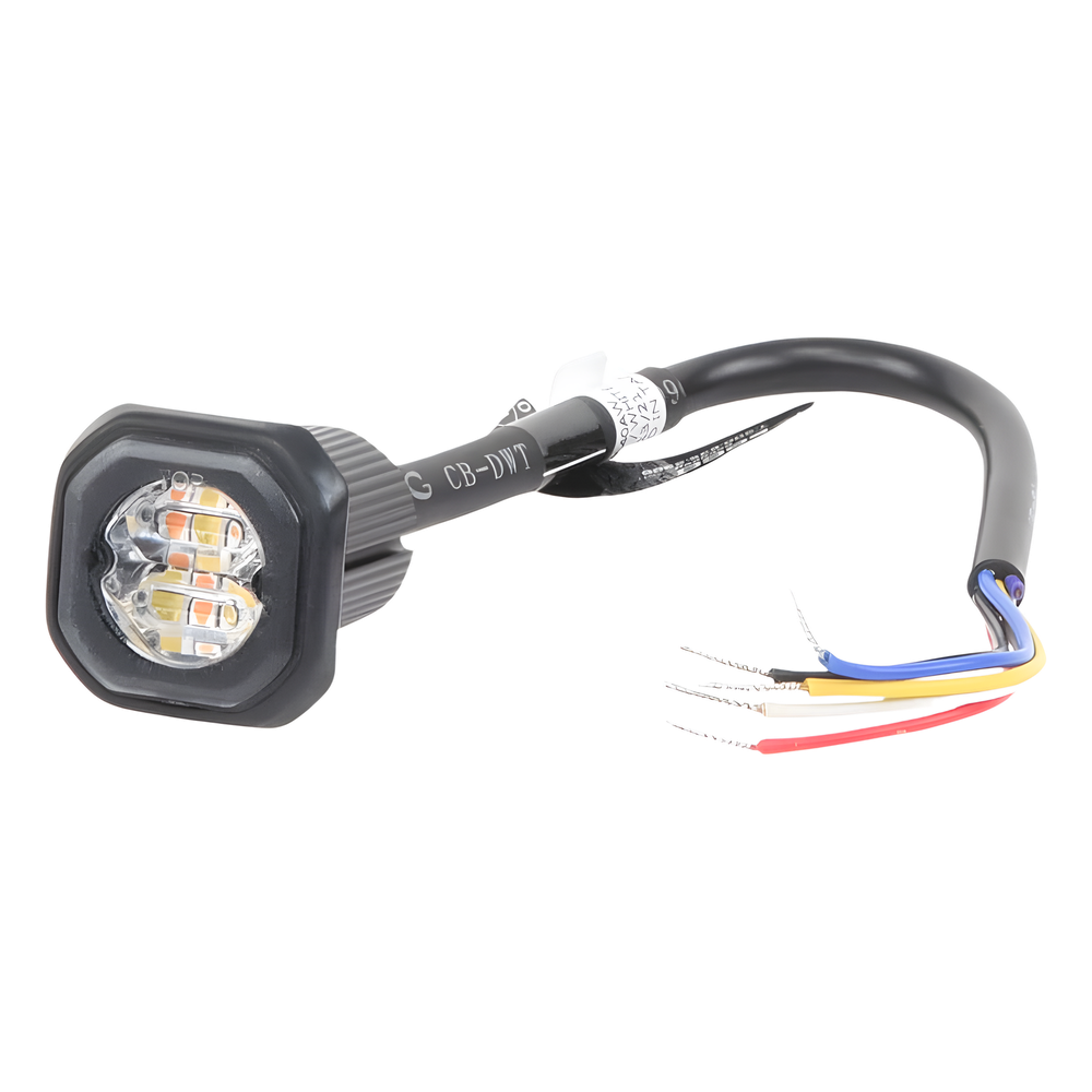Estrobo Empotrable de 6 LED, Ambar/Blanco, Lente Transparente