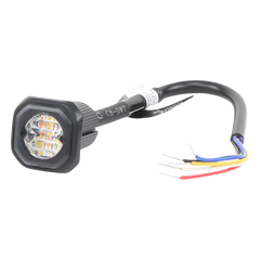 Estrobo Empotrable de 6 LED, Ambar/Blanco, Lente Transparente