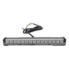 Luz Auxiliar de 45 LED, Top Rojo, Tricolor Rojo/Ambar/Blanco, 11.42", Lente Transparente, SAE