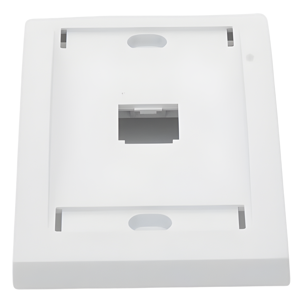 Placa de Pared Vertical Ejecutiva, Salida Para 1 Puerto Mini-Com, Con Espacios Para Etiquetas, Color Blanco