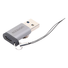 Adaptador USB 3.0 Macho a USB-C 3.1 Tipo C Hembra |Carga y Sincronización de Datos | Admite Corriente de 3A | Transferencia de hasta 5 Gbps | Amplia Compatibilidad | Chip VL160 | Caja de Aluminio | Color Gris