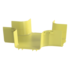 Accesorio de 4 Vías Horizontal, Con Ángulos a 90º, Para Canaletas FiberRunner™ 6X4, Color Amarillo